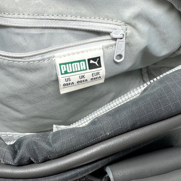 Grey Puma Women's Duffle Bag/Purse Puma Stripe Large Shoulder Handles Super Cute - Picture 8 of 10